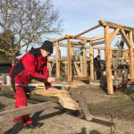 Vorbereitungsmontage für den Dachstuhl