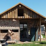 Ausmauern der Gefache im Juni 2019