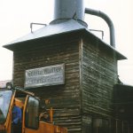 1998 - Turmaufnahme - Holzhandlung, S&auml;ge- und Hobelwerk E. M&uuml;ller, Senator-Br&uuml;nger-Stra&szlig;e in der Stadt L&uuml;chow (Wendland)